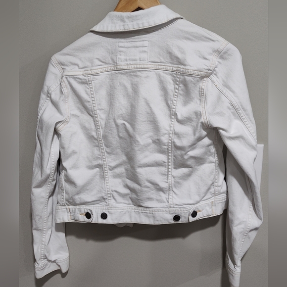 Lands' End Denim Jacket Women's Sz XS 2-4 White Button Down - super cute - Picture 4 of 5